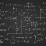 Fórmulas matemáticas e equações representando as ciências exatas e da terra.